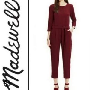 Madewell Sloan jumpsuit deep red pantsuit Fall Wardrobe size 0 pants romper